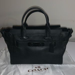 Coach Pebbled leather black handbag